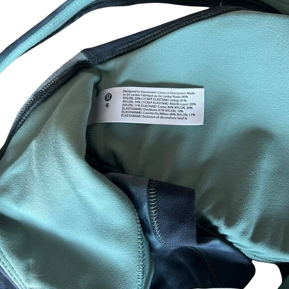 Lululemon 6 Align Tank Top Diamond Dye Tidewater Teal Graphite Grey Padded NWT - Picture 13 of 13